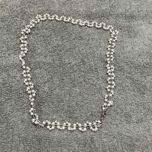Silver Floral Pearl-Accent Necklace